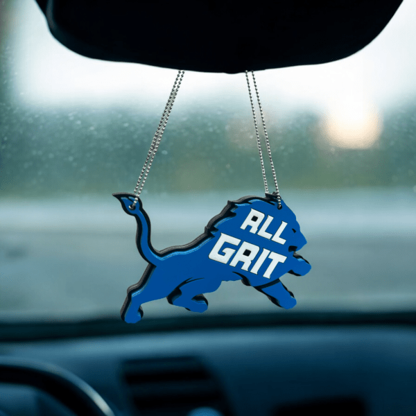 Detroit Lions All Grit Car Charm Detroit Lion Gear Vehicle Accessory for Football Fans Detroit Lions Car Ornament. Gifts for him Christmas - Image 4