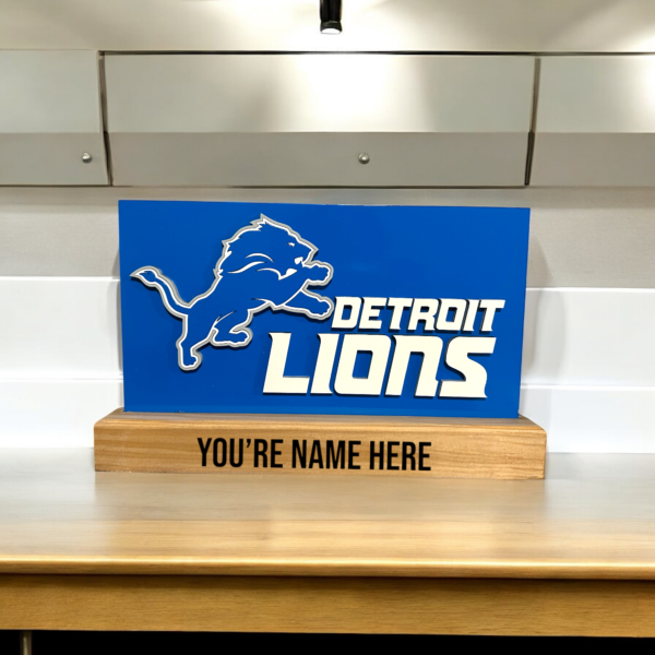 Custom Detroit Lions Desk Nameplate - Image 2