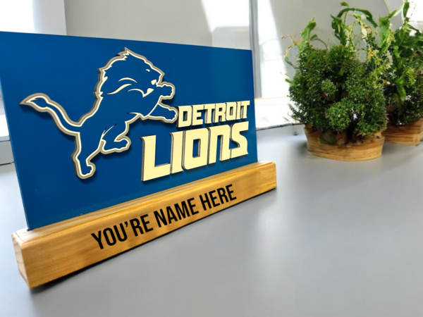 Custom Detroit Lions Desk Nameplate - Image 3